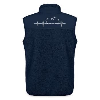 Simson Star ECG - Pulse of Life - Veste sans manches sherpa unisexe Stanley/Stella - marine - Dos - AI Model Male 178 light (178cm)
