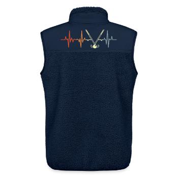 Vintage Feldhockey Herzlinie - Unisex Sherpaweste von Stanley/Stella - Navy - Hinten - AI Model Male 178 light (178cm)