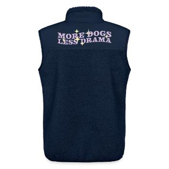Mehr Hunde, weniger Drama - Unisex Sherpaweste von Stanley/Stella - Navy - Hinten - AI Model Male 178 light (178cm)