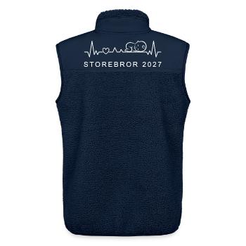 Ich Werde Großer Bruder 2027 Herzschlag Norwegisch - Unisex Sherpaweste von Stanley/Stella - Navy - Hinten - AI Model Male 178 light (178cm)