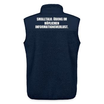 SMALLTALK: ÜBUNG IM HÖFLICHEN INFORMATIONSVERLUST - Unisex Sherpaweste von Stanley/Stella - Navy - Hinten - AI Model Male 178 light (178cm)