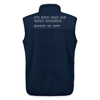 Ich komme grad auf blöde Gedanken? Kommst du mit? - Unisex Sherpaweste von Stanley/Stella - Navy - Hinten - AI Model Male 178 light (178cm)