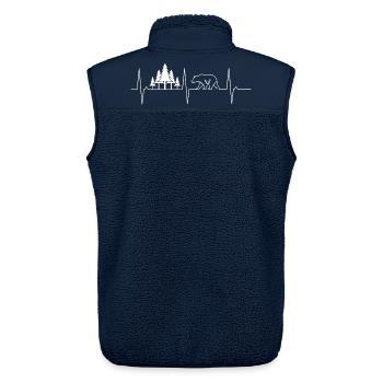 Waldbär Baum Schlag Herz Herzschlag Bär - Unisex Sherpaweste von Stanley/Stella - Navy - Hinten - AI Model Male 178 light (178cm)