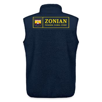 Zonian Panama Canal Zone Vintage Retro Design - Unisex Sherpa Gilet by Stanley/Stella - navy - Back - AI Model Male 178 light (178cm)