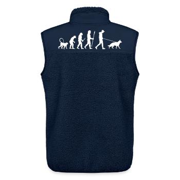 Evolution Deutscher Schäferhund - Unisex Sherpaweste von Stanley/Stella - Navy - Hinten - AI Model Male 178 light (178cm)