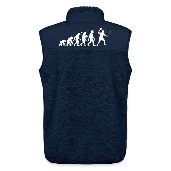 Tischtennis Evolution für Ping-Pong-Spieler - Unisex Sherpaweste von Stanley/Stella - Navy - Hinten - AI Model Male 178 light (178cm)