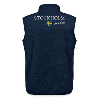 Ich liebe Stockholm, Schweden - Unisex Sherpaweste von Stanley/Stella - Navy - Hinten - AI Model Male 178 light (178cm)