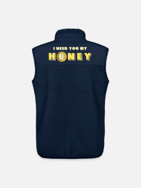 Honey et Bitcoin Design - Veste sans manches sherpa unisexe Stanley/Stella - marine