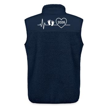 Baby 2026 Ankündigung des zukünftigen Babys, Mama oder Vaters - Unisex Sherpaweste von Stanley/Stella - Navy - Hinten - AI Model Male 178 light (178cm)