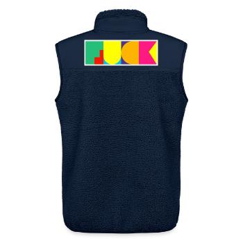 Lustiges Pop-Art-F-Wort - Unisex Sherpaweste von Stanley/Stella - Navy - Hinten - AI Model Male 178 light (178cm)