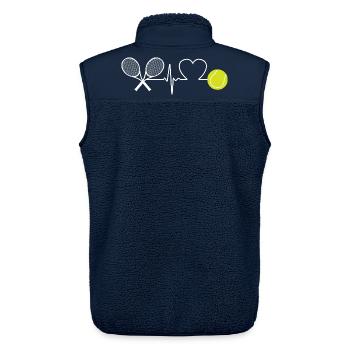 Tennis Herzschlag Tennisspieler - Unisex Sherpaweste von Stanley/Stella - Navy - Hinten - AI Model Male 178 light (178cm)