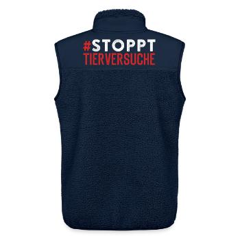 Tierversuch STOPPT TIERVERSUCHE Lustigse - Unisex Sherpaweste von Stanley/Stella - Navy - Hinten - AI Model Male 178 light (178cm)