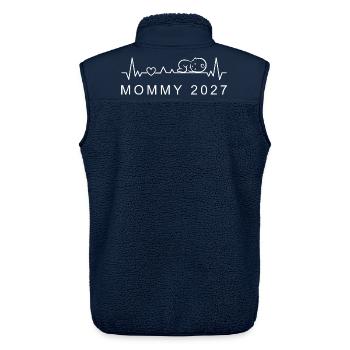 Mommy 2027 Baby Heartbeat Pregnancy Announcement - Unisex Sherpa Gilet by Stanley/Stella - navy - Back - AI Model Male 178 light (178cm)