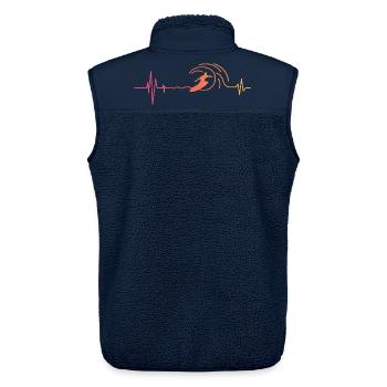 Surf Herzschlag Surfen Surfer - Unisex Sherpaweste von Stanley/Stella - Navy - Hinten - AI Model Male 178 light (178cm)