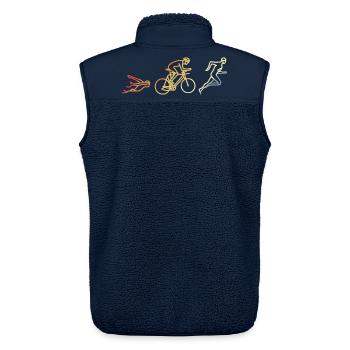 Triathlet Vintage Stil - Unisex Sherpaweste von Stanley/Stella - Navy - Hinten - AI Model Male 178 light (178cm)