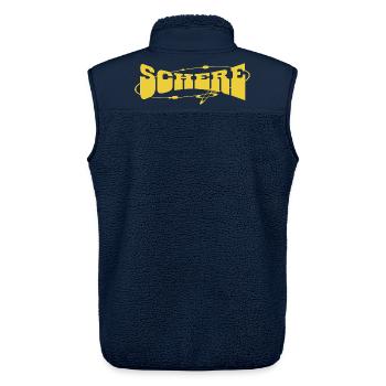 Schere Street Graffiti Gelb - Unisex Sherpaweste von Stanley/Stella - Navy - Hinten - AI Model Male 178 light (178cm)