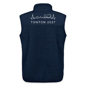Futur Tonton 2027 Battement de Cœur Grossesse - Unisex Sherpaweste von Stanley/Stella - Navy - Hinten - AI Model Male 178 light (178cm)