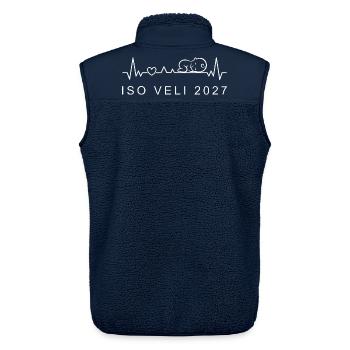 Ich Werde Großer Bruder 2027 Herzschlag Finnisch - Unisex Sherpaweste von Stanley/Stella - Navy - Hinten - AI Model Male 178 light (178cm)