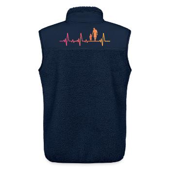 Vater und Sohn Sonnenuntergang Herzschlag Papa Sohn - Unisex Sherpaweste von Stanley/Stella - Navy - Hinten - AI Model Male 178 light (178cm)