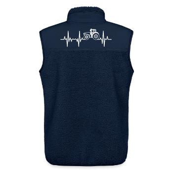 Traktor Herzfrequenz - Unisex Sherpaweste von Stanley/Stella - Navy - Hinten - AI Model Male 178 light (178cm)