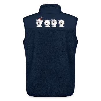Happy Polar Bear Team Christmas - Unisex Sherpa Gilet by Stanley/Stella - navy - Back - AI Model Male 178 light (178cm)