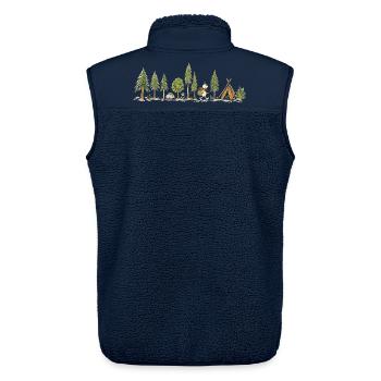 Wandern Camping Pfadfinder Wald Outdoor Abenteuer - Unisex Sherpaweste von Stanley/Stella - Navy - Hinten - AI Model Male 178 light (178cm)