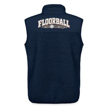 Floorball Pass Schuss Score - Unisex Sherpaweste von Stanley/Stella - Navy - Hinten - AI Model Male 178 light (178cm)