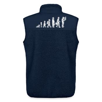 Vom Kind zum Elektriker - Unisex Sherpaweste von Stanley/Stella - Navy - Hinten - AI Model Male 178 light (178cm)