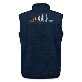 Évolution d’un amoureux des chats - Veste sans manches sherpa unisexe Stanley/Stella - marine - Dos - AI Model Male 178 light (178cm)