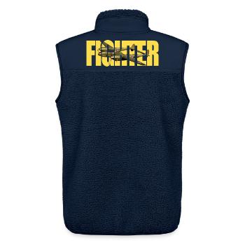 Fighter P-38 Lightning - Unisex Sherpaweste von Stanley/Stella - Navy - Hinten - AI Model Male 178 light (178cm)