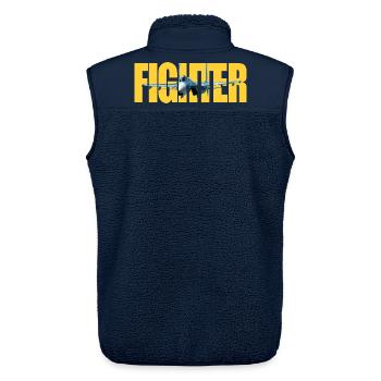 Fighter Su-27 - Unisex Sherpaweste von Stanley/Stella - Navy - Hinten - AI Model Male 178 light (178cm)