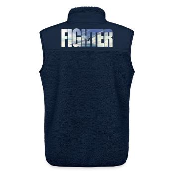 Fighter Spitfire - Unisex Sherpa Gilet by Stanley/Stella - navy - Back - AI Model Male 178 light (178cm)