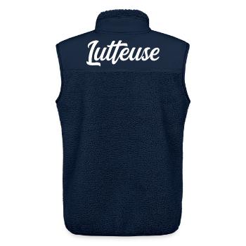 Lutteuse  - Veste sans manches sherpa unisexe Stanley/Stella - marine - Dos - AI Model Male 178 light (178cm)
