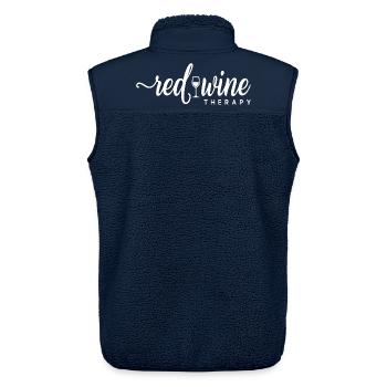 Red Wine Therapy Wine Saying Relaxation - Unisex Sherpa Gilet by Stanley/Stella - navy - Back - AI Model Male 178 light (178cm)