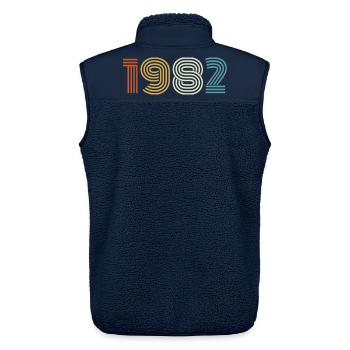 1982 Cadeau 1982 Vintage 1982 - Veste sans manches sherpa unisexe Stanley/Stella - marine - Dos - AI Model Male 178 light (178cm)