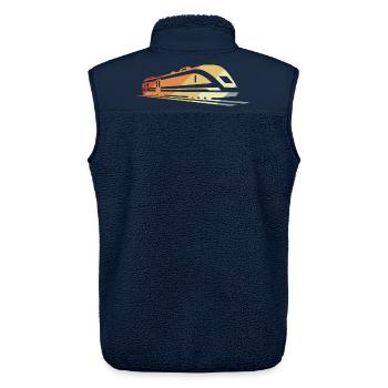Zug Skizze Vintage - Unisex Sherpaweste von Stanley/Stella - Navy - Hinten - AI Model Male 178 light (178cm)