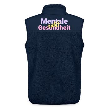 Mentale zahlt Gesundheit - Unisex Sherpaweste von Stanley/Stella - Navy - Hinten - AI Model Male 178 light (178cm)