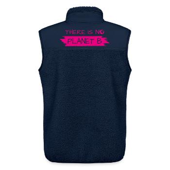 Kein Planet B Pinselstrich-Aufdruck - Unisex Sherpaweste von Stanley/Stella - Navy - Hinten - AI Model Male 178 light (178cm)