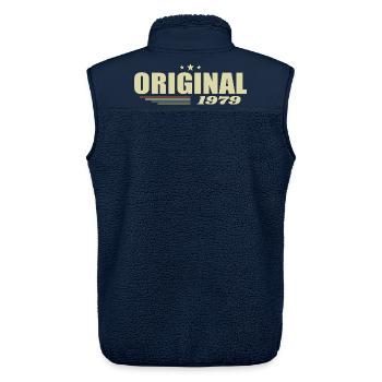46. Geburtstag 46 Jahre Original 1979 - Unisex Sherpaweste von Stanley/Stella - Navy - Hinten - AI Model Male 178 light (178cm)