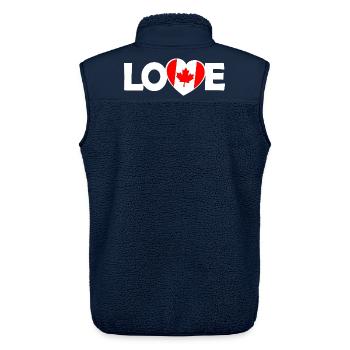 Liebe Kanada Herz mit Ahornblatt - Unisex Sherpaweste von Stanley/Stella - Navy - Hinten - AI Model Male 178 light (178cm)