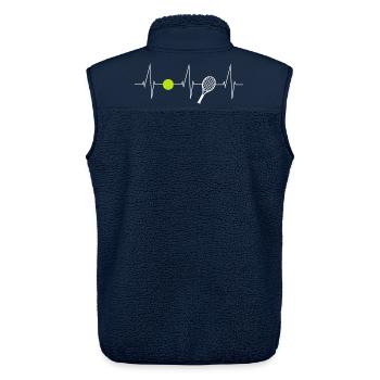 Tennis Herzschlag mit Tennisball & Tennisschläger - Unisex Sherpaweste von Stanley/Stella - Navy - Hinten - AI Model Male 178 light (178cm)