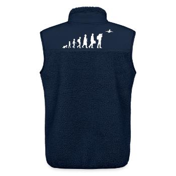 Evolution Airplane Enthusiast - Unisex Sherpa Gilet by Stanley/Stella - navy - Back - AI Model Male 178 light (178cm)