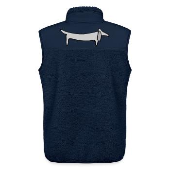 Hund Strichzeichnung - Unisex Sherpaweste von Stanley/Stella - Navy - Hinten - AI Model Male 178 light (178cm)