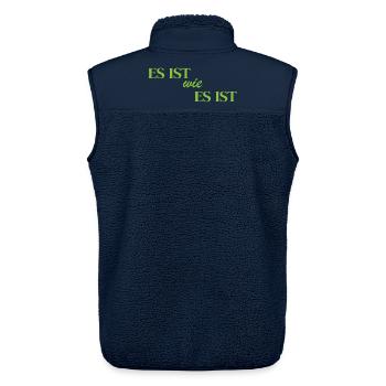 It is what it is - Unisex Sherpa Gilet by Stanley/Stella - navy - Back - AI Model Male 178 light (178cm)