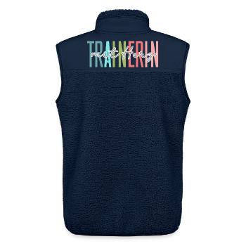 Trainer with heart gift - Unisex Sherpa Gilet by Stanley/Stella - navy - Back - AI Model Male 178 light (178cm)