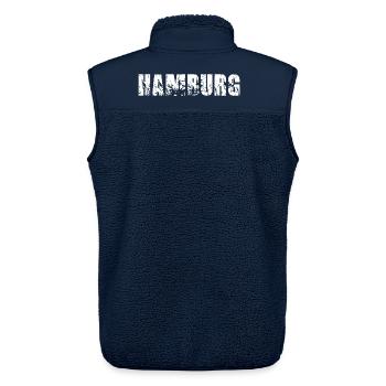 Hamburg - Unisex Sherpaweste von Stanley/Stella - Navy - Hinten - AI Model Male 178 light (178cm)