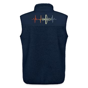 Pilot Herzschlag - Unisex Sherpaweste von Stanley/Stella - Navy - Hinten - AI Model Male 178 light (178cm)
