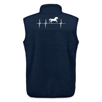 Pferd Galopp im Herzschlag - Unisex Sherpaweste von Stanley/Stella - Navy - Hinten - AI Model Male 178 light (178cm)