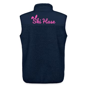 Ski Hase Skihase Party Schnee Winter Piste pink - Unisex Sherpaweste von Stanley/Stella - Navy - Hinten - AI Model Male 178 light (178cm)