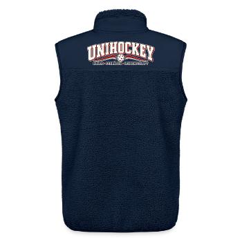 Unihockey Leidenschaft Logo - Unisex Sherpaweste von Stanley/Stella - Navy - Hinten - AI Model Male 178 light (178cm)